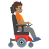 A quoi ressemblent les emoji Personne en fauteuil motorisé vers la droite: Peau légèrement mate sur Google.