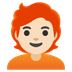 Bagaimana emoji Dewasa: ton kulit cerah dan rambut merah kelihatan di Google.