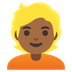 A quoi ressemblent les emoji Personne blonde: peau mate sur Google.