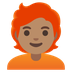 Bagaimana emoji Dewasa: ton kulit sederhana dan rambut merah kelihatan di Google.