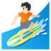 A quoi ressemblent les emoji Personne faisant du surf: peau claire sur Google.