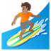 Hvordan Surfer: medium teint emoji ser ud på Google.