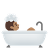 A quoi ressemblent les emoji Personne prenant un bain: peau légèrement mate sur Google.