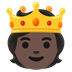 Bagaimana emoji Orang memakai mahkota: ton kulit gelap kelihatan di Google.