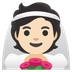 A quoi ressemblent les emoji Personne mariée avec voile: peau claire sur Google.