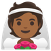 A quoi ressemblent les emoji Personne mariée avec voile: peau mate sur Google.