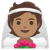 A quoi ressemblent les emoji Personne mariée avec voile: peau légèrement mate sur Google.