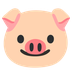 Cómo se ve el emoji Cara de cerdo en Google.