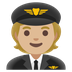 A quoi ressemblent les emoji Pilote: peau moyennement claire sur Google.