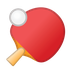 Bagaimana emoji Ping pong kelihatan di Google.