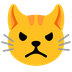 Bagaimana emoji Muka kucing mulut muncung kelihatan di Google.