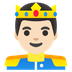 A quoi ressemblent les emoji Prince : peau claire sur Google.