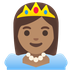 Cómo se ve el emoji Princesa: tono de piel medio en Google.