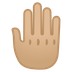 Cómo se ve el emoji Dorso de la mano: tono de piel claro medio en Google.