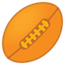 Hvordan Rugbybold emoji ser ud på Google.