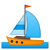 Cómo se ve el emoji Barco de vela en Google.