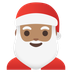 Cómo se ve el emoji Papá Noel: tono de piel medio en Google.