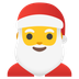 Bagaimana emoji Santa klaus kelihatan di Google.