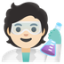 A quoi ressemblent les emoji Scientifique: peau claire sur Google.