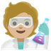 Cómo se ve el emoji Profesional de la ciencia: tono de piel claro medio en Google.