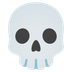 Cómo se ve el emoji Calavera en Google.