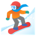 Cómo se ve el emoji Practicante de snowboard en Google.