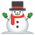 A quoi ressemblent les emoji Bonhomme de neige sans neige sur Google.