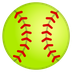 Softball emojisi Google üzerinde nasıl görünüyor.