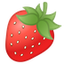 Bagaimana emoji Buah strawberi kelihatan di Google.