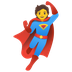 Cómo se ve el emoji Personaje de superhéroe en Google.