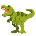 Bagaimana emoji T-Rex kelihatan di Google.