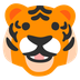 Bagaimana emoji Muka harimau kelihatan di Google.