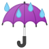 A quoi ressemblent les emoji Parapluie avec gouttes de pluie sur Google.