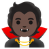 A quoi ressemblent les emoji Vampire: peau foncée sur Google.