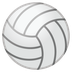 Hvordan Volleyball emoji ser ud på Google.