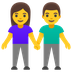 A quoi ressemblent les emoji Femme et homme se tenant la main sur Google.