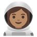 Kadın astronot: orta cilt tonu emojisi Google üzerinde nasıl görünüyor.