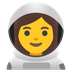 A quoi ressemblent les emoji Astronaute femme sur Google.