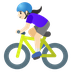 A quoi ressemblent les emoji Cycliste femme: peau claire sur Google.