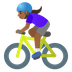 A quoi ressemblent les emoji Cycliste femme: peau mate sur Google.