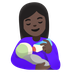 A quoi ressemblent les emoji Femme allaitant un bébé: peau foncée sur Google.