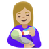 A quoi ressemblent les emoji Femme allaitant un bébé: peau moyennement claire sur Google.