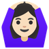 Bagaimana emoji Perempuan memberi isyarat ok: ton kulit cerah kelihatan di Google.