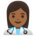 A quoi ressemblent les emoji Professionnelle de la santé: peau mate sur Google.