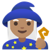 A quoi ressemblent les emoji Mage femme: peau légèrement mate sur Google.