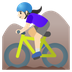 Hvordan Kvinde på mountainbike: lys teint emoji ser ud på Google.