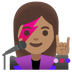 A quoi ressemblent les emoji Chanteuse: peau légèrement mate sur Google.