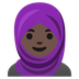 Bagaimana emoji Wanita bertudung: ton kulit gelap kelihatan di Google.