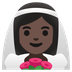 Bagaimana emoji Wanita memakai vel: ton kulit gelap kelihatan di Google.