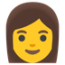 Cómo se ve el emoji Mujer en Google.